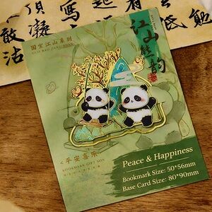 Panda Peace & Happiness Metallic Bookmark (1 piece)